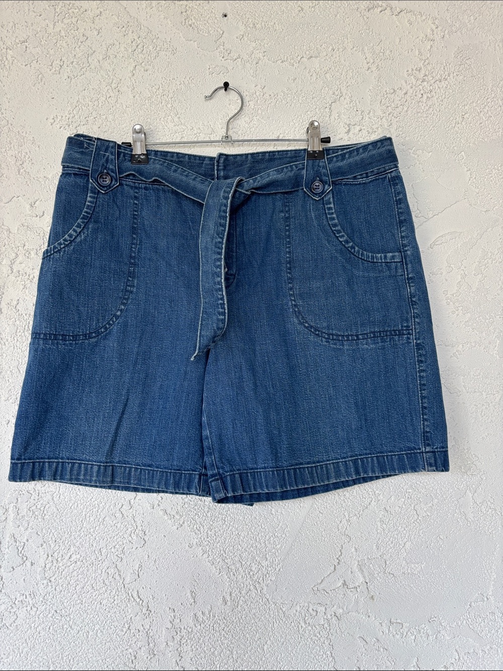 Studio Blue Jean Shorts with Tie Belt